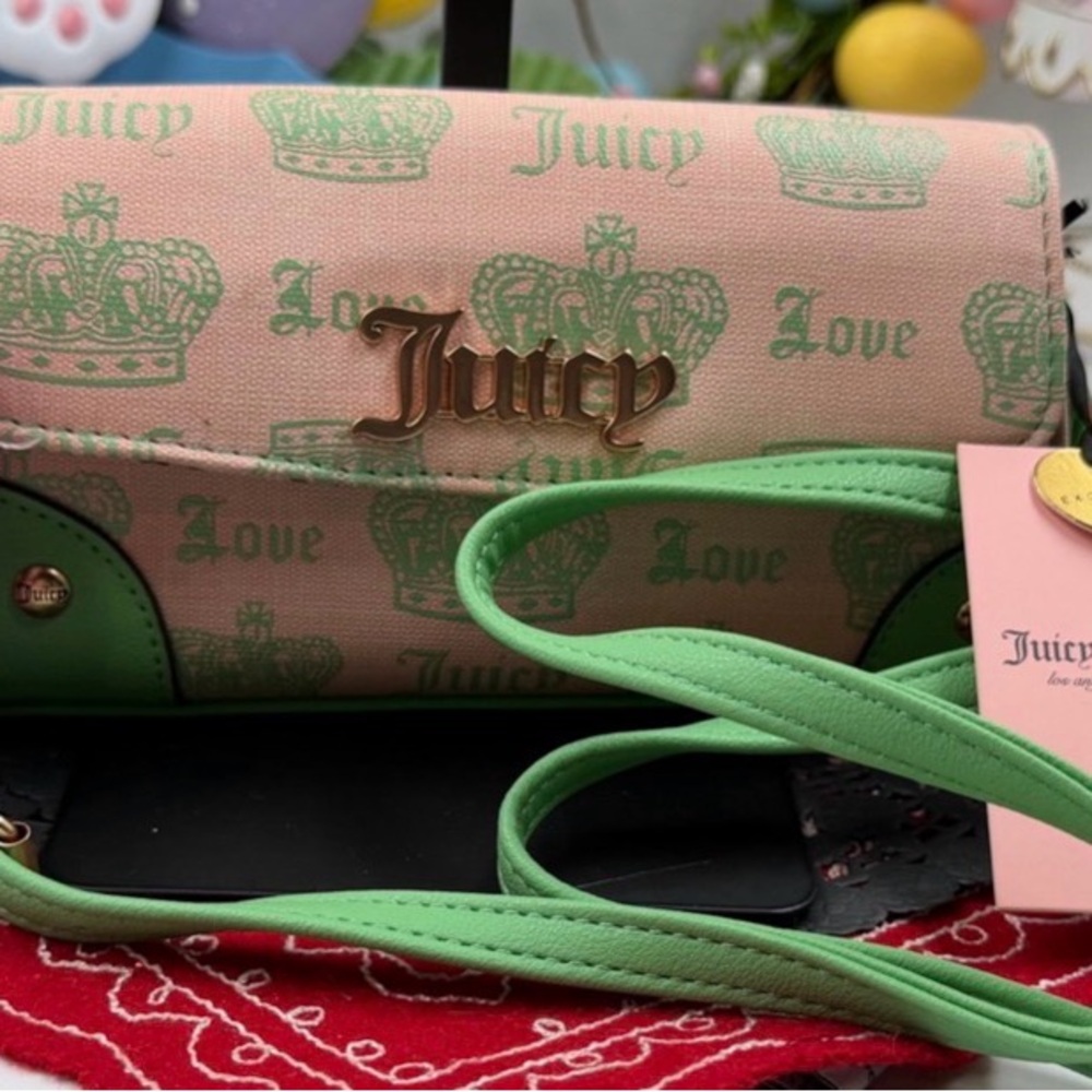 Juicy Couture Juicy Fan Club WOS Crossbody PINK DIAMOND/GREEN
